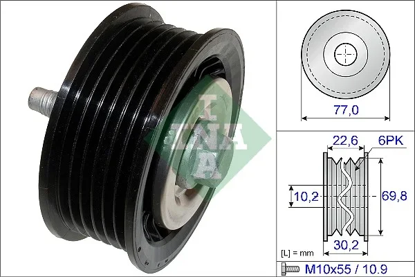 Vratna/vodici kladka, klinovy zebrovy remen Schaeffler INA 532070010
