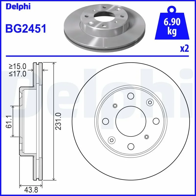 Brzdový kotouč DELPHI BG2451