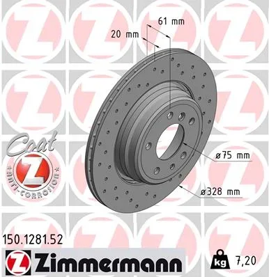 Brzdový kotouč ZIMMERMANN 150.1281.52