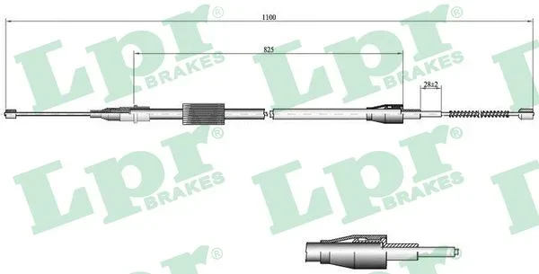 Tažné lanko, parkovací brzda LPR C0035B – OE 8Z0609721B