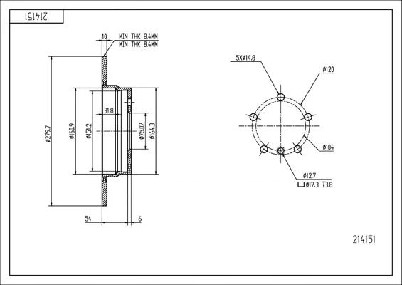 BRZ.KOTOUČ /Z/ BMW 316I -98 280/10/8.4 HART 214151