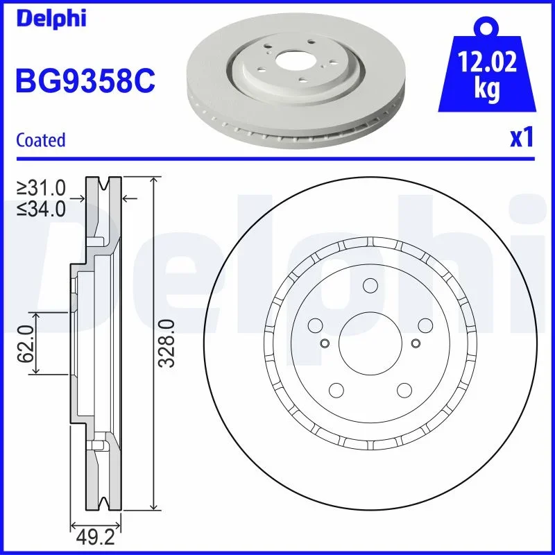 Brzdový kotouč DELPHI BG9358C