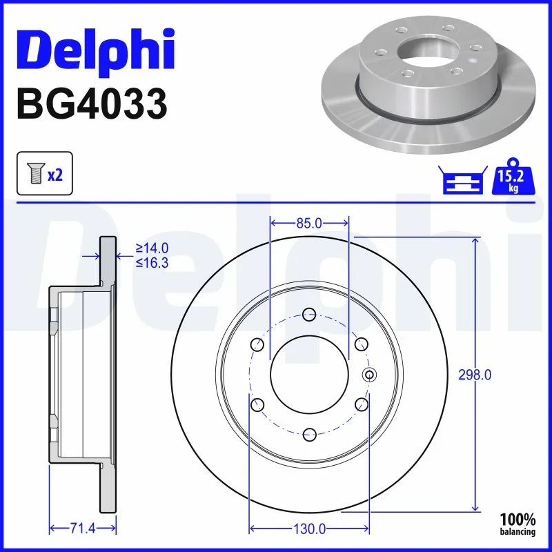 Brzdový kotouč DELPHI BG4033