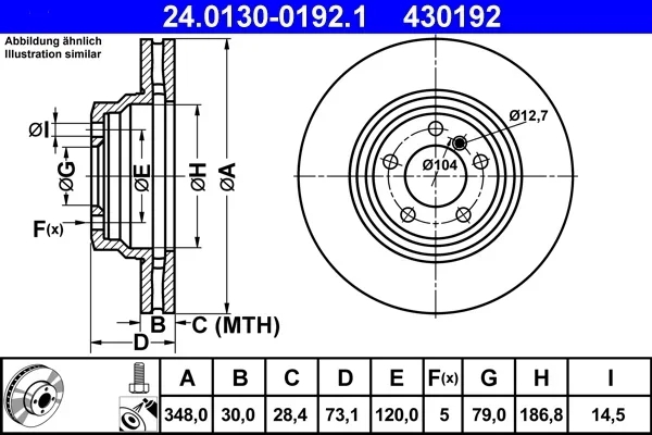 Brzdový kotouč ATE 24.0130-0192.1
